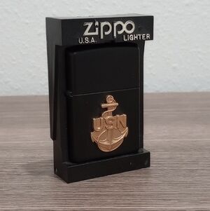 Zippo Black and Gold USN Lighter